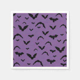 Flying bats on purple pappersservett