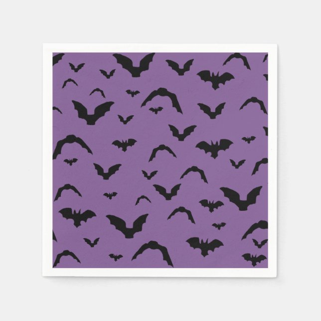 Flying bats on purple pappersservett (Framsidan)