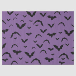 Flying Bats on Purple Tissue Paper