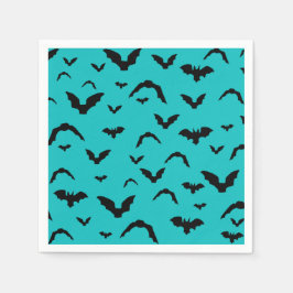 Flying bats on teal pappersservett