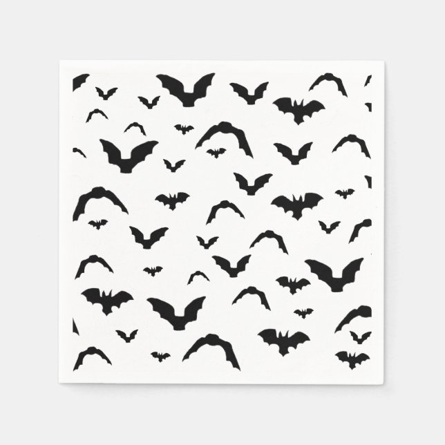 Flying bats on white pappersservett (Framsidan)