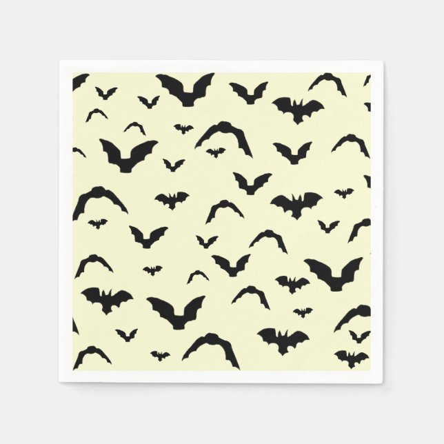 Flying bats on yellow pappersservett (Framsidan)