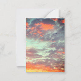Flying Bird in Clouds Photo Anteckningskort