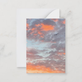 Flying Bird in Clouds Photo Anteckningskort