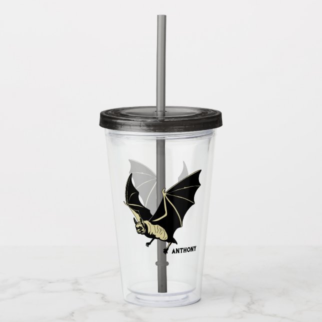 Flying Black Bat Personalized Take Away Mugg (Framsida)