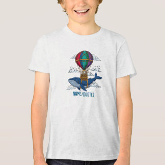 Flying Blue Whale with Hot Air Balloon T Shirt