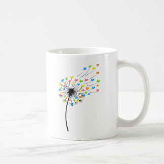 Flying colorful birds dandelion flow kaffemugg