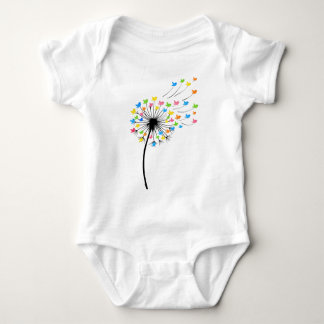 Flying colorful birds dandelion flow t shirt