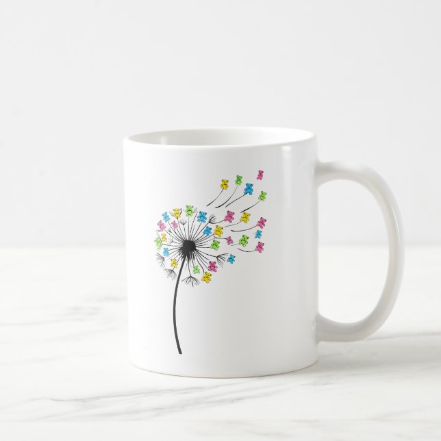 Flying cute bears dandelion flow kaffemugg (Höger)