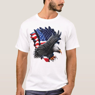 Flying Eagle T-Shirt – Bold USA Flag Art for Men,