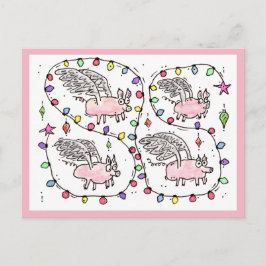 "Flying Future Bacon" Julkort Helg Vykort