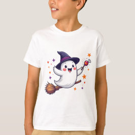 Flying Ghost with Candy Halloween T Shirt