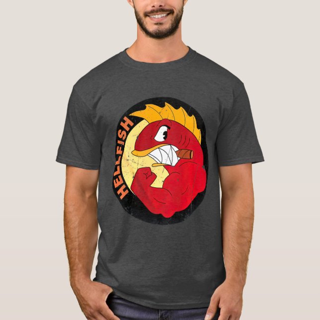 Flying Hellfish Raging Grandpa Abe T Shirt (Framsida)