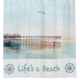Flying High at Low Tide Shower Curtain