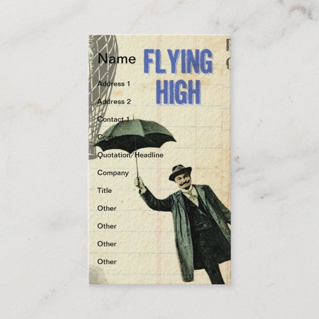 Flying High Steampunk Collage Visitkort (Framsida)