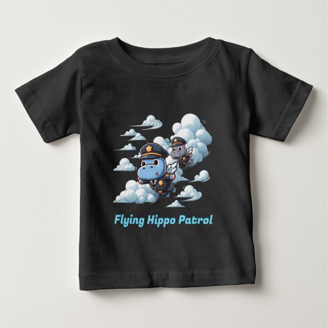 "Flying Hippo Patrol" T Shirt (Framsida)