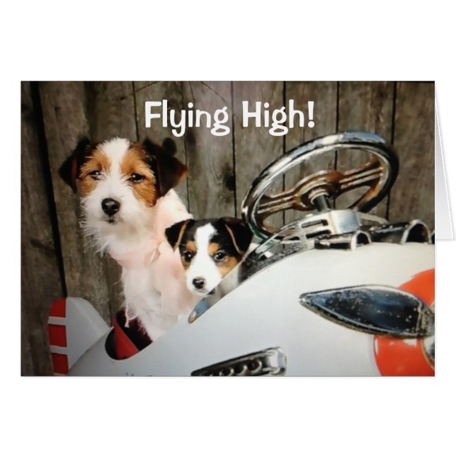 FLYING HÖG HUNDAR SY-HEARD U STARTAR "40" HÄLSNINGSKORT (Framsidan Horizontal)