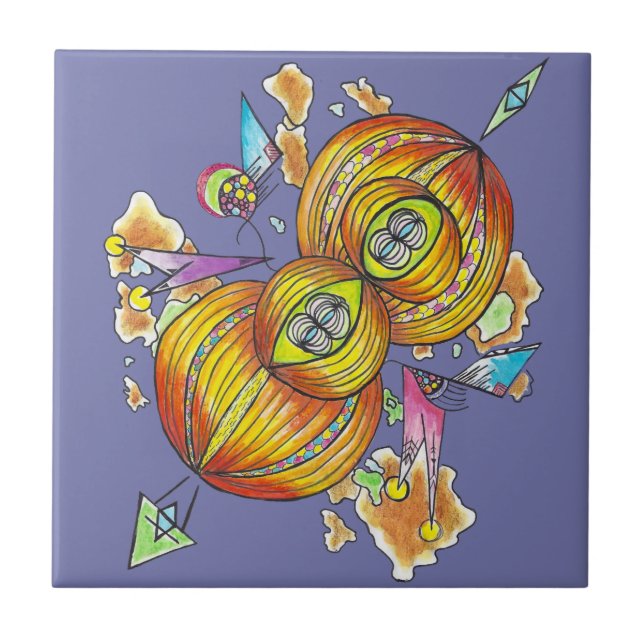 Flying infinity tile.psychedelic butterfly. kakelplatta (Framsidan)