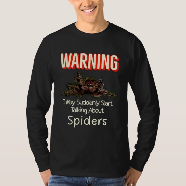 Flying Jumping Spider Warning Spooder Mom Spooder  T Shirt (Framsida)