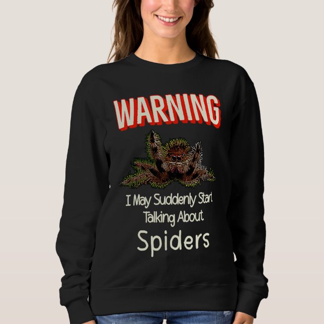 Flying Jumping Spider Warning Spooder Mom Spooder  T Shirt (Framsida)