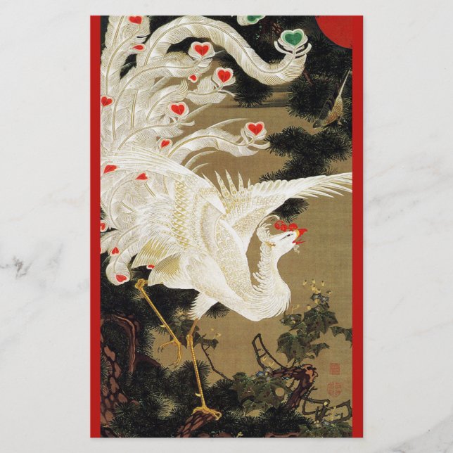 FLYING KÄRLEK PHOENIX,Feathers,Hearts Alla hjärtan Brevpapper (Framsida)
