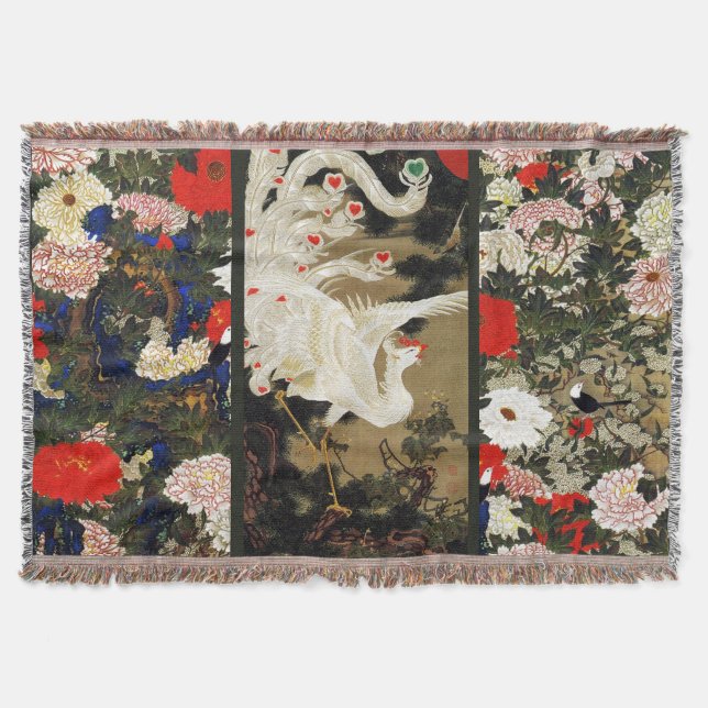 FLYING KÄRLEK PHOENIX,Feathers,Hearts Alla hjärtan Filt (Framsidan)