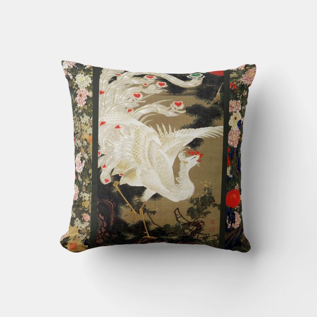 FLYING KÄRLEK PHOENIX,Fjädrar,Hearter-Blommigt Kudde (Framsida)
