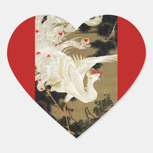 FLYING LOVE FENIX, Fjädrar, Hjärtan Alla Hjärtans Hjärtformat Klistermärke