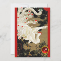 FLYING LOVE FENIX,Fjädrar,Hjärtan Bröllopsinbjudan