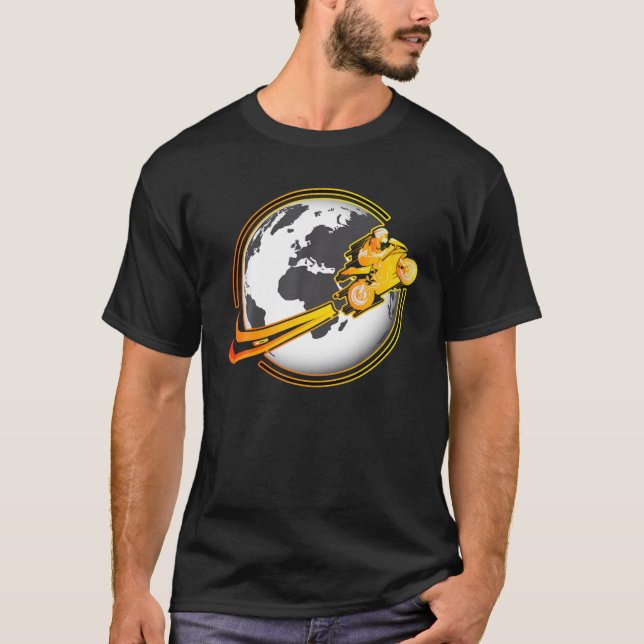Flying Moto GP Motorbike Super Bike Around The Wor T Shirt (Framsida)