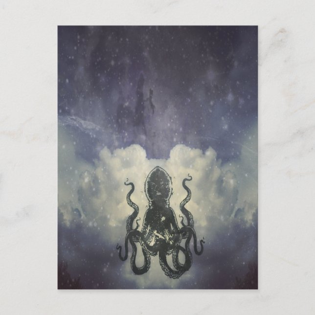 Flying Octopus Card Vykort (Framsida)