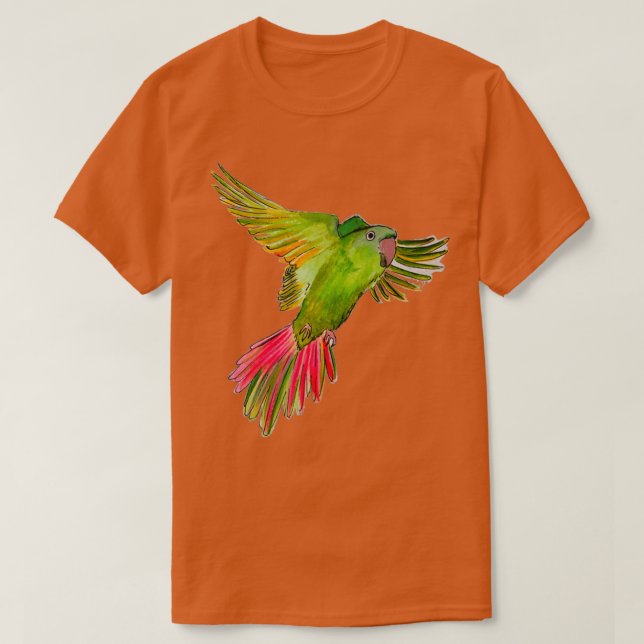 Flying Parrot Watercolor Painting T Shirt (Design framsida)