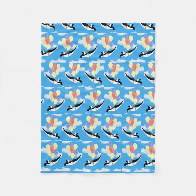 Flying Penguin Teddy Bear  Fleecefilt (Framsidan)