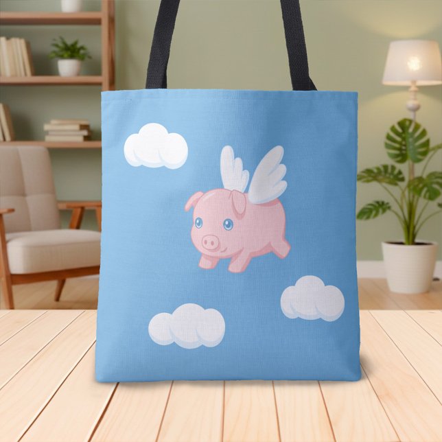 Flying Pig - Cute Piglet with Wings Tygkasse (Skapare uppladdad)
