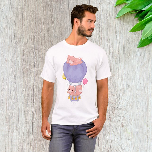 Flying Piggies in Hot Air Balloon T Shirt (Skapare uppladdad)