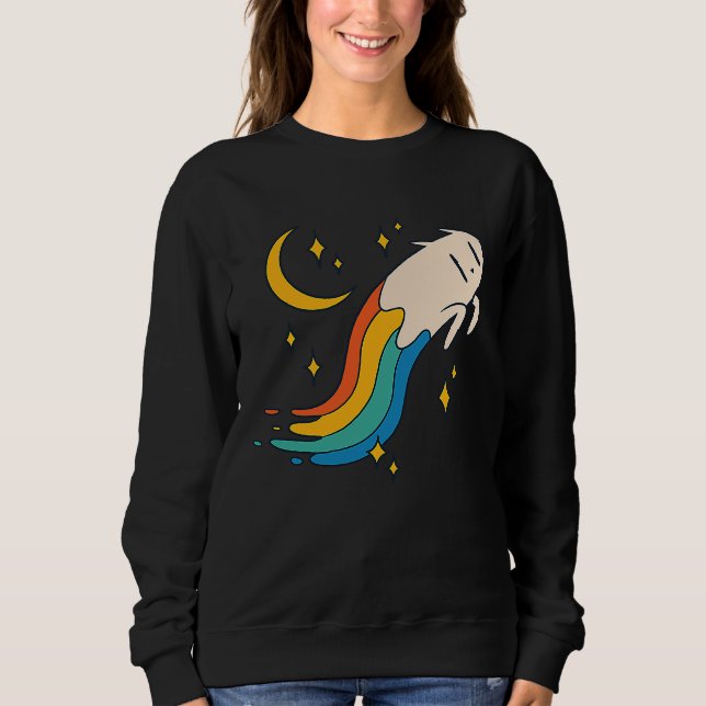 Flying Rainbow Cat Meme Cat Emo Soft Grunge EGirl T Shirt (Framsida)
