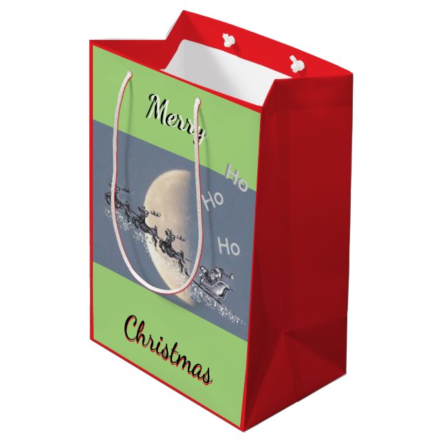 Flying Santa Christmas Gift Bag (Baksidan Vinklad)