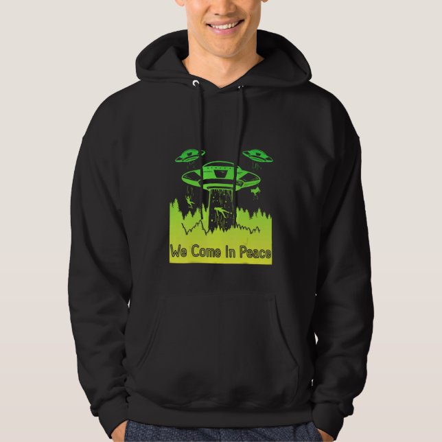Flying Saucer UFO Astronauts are Aliens 10 Hoodie (Framsida)