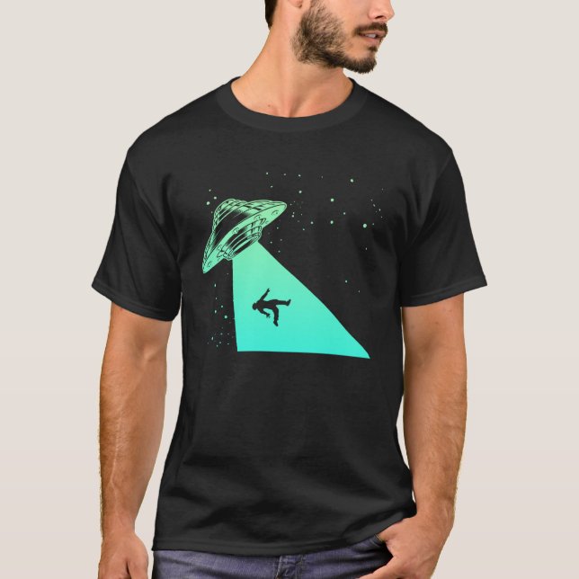 Flying Saucer UFO Astronauts are Aliens T Shirt (Framsida)