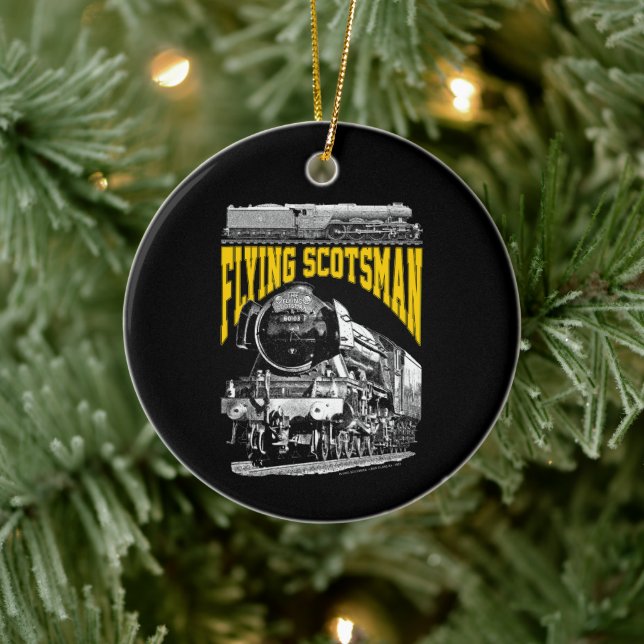 Flying Scotsman 1923 LNER tåg. Ånglok. Julgransprydnad Keramik (Träd)