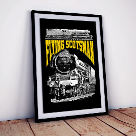 Flying Scotsman 1923 LNER Train. Steam Locomotive. Poster