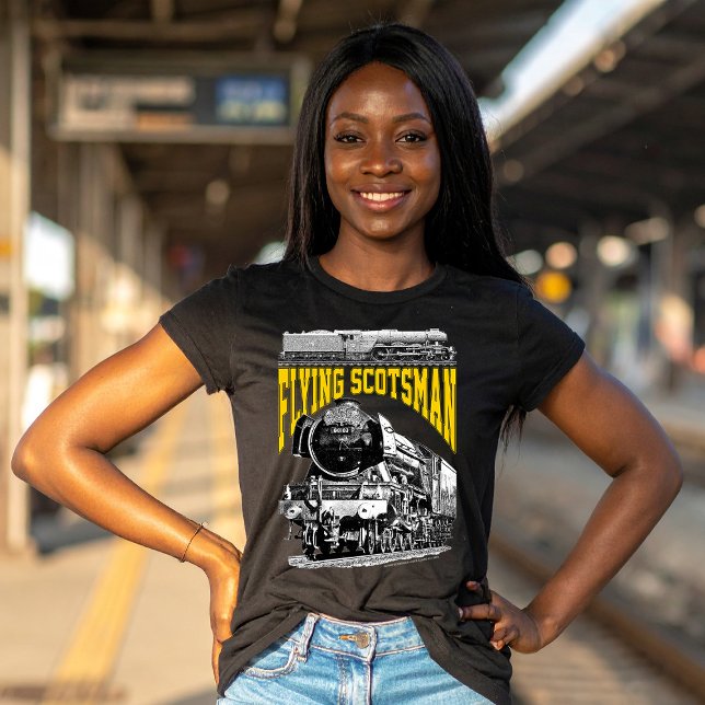 Flying Scotsman 1923 LNER Train. Steam Locomotive. T Shirt (Flying Scotsman 1923 LNER Train. Steam Locomotive. Basic Women Black T-Shirt)