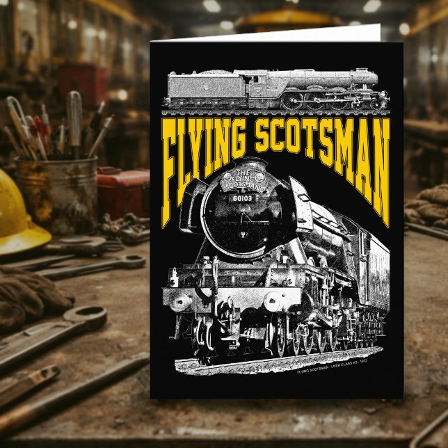 Flying Scotsman 1923 LNER Train. Steam Locomotive. Tack Kort (Flying Scotsman 1923 LNER Train. Steam Locomotive. Thank You Card)