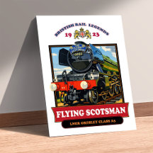 Flying Scotsman 4472 Ånglok Retroaffisch