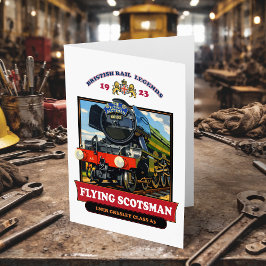 Flying Scotsman 4472 Ånglok Retroaffisch Tack Kort