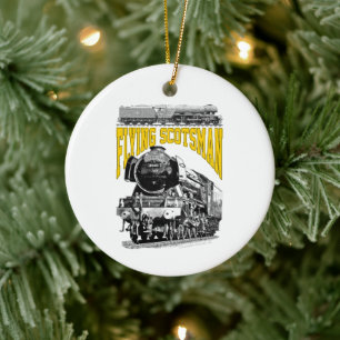 Flying Scotsman-Ånglok. 1923 LNER-Tåg Julgransprydnad Keramik