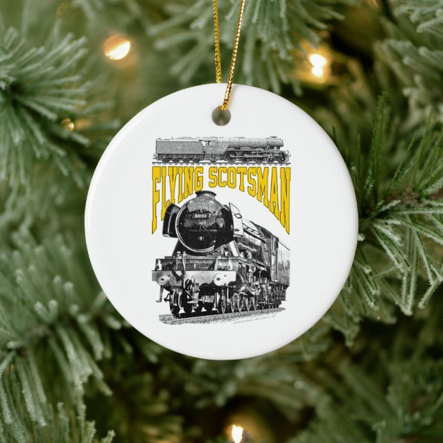 Flying Scotsman-Ånglok. 1923 LNER-Tåg Julgransprydnad Keramik (Träd)