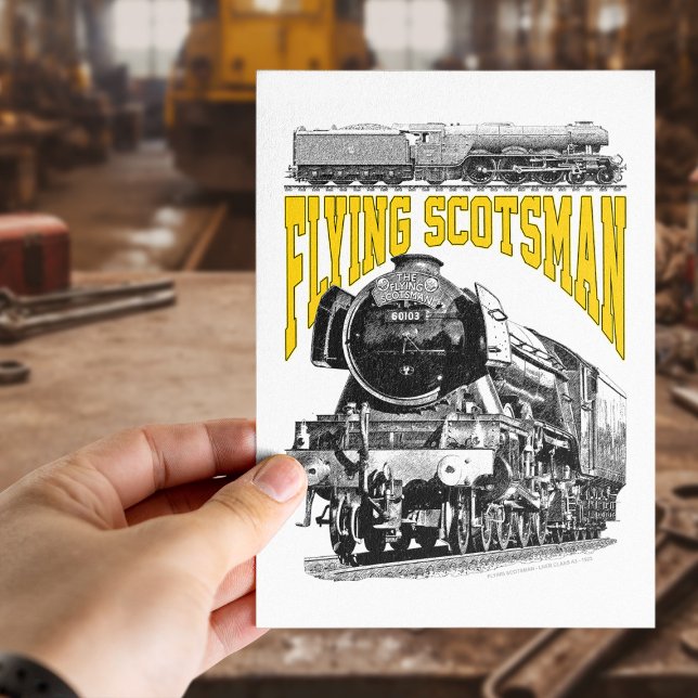 Flying Scotsman ånglok. 1923 LNER tåg Vykort (Flying Scotsman Steam Locomotive. 1923 LNER Train. Postcard)