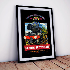 Flying Scotsman Ånglok Vintage Affisch