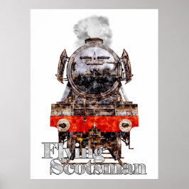 Flying Scotsman – Illustration av ånglok Poster